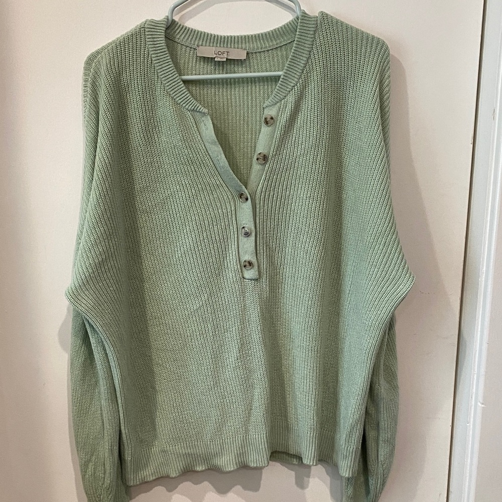 LOFT Mint V-Neck Sweater